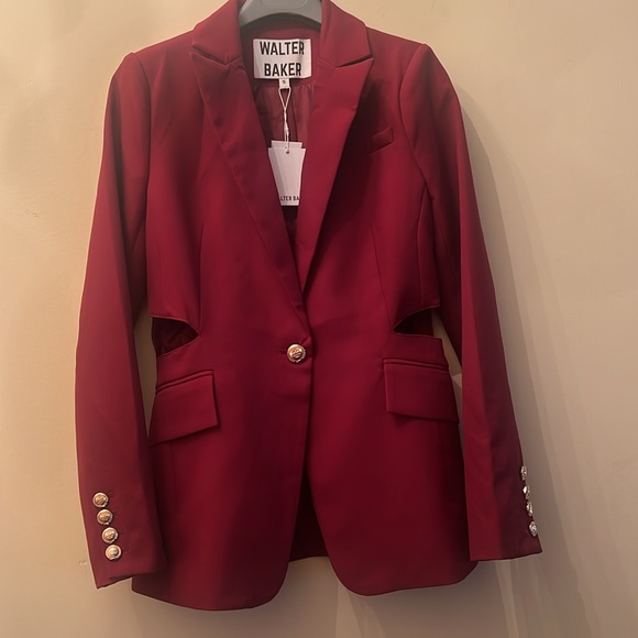 NWT $288 Walter Baker Felicia Blazer Size S Merlot Color - Picture 13 of 14
